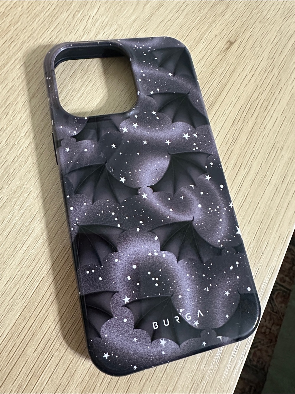 Black Galaxy Bat Pattern iPhone Case